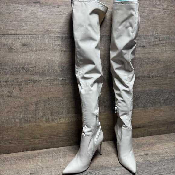 Steve Madden Victory Bone Thigh High Stiletto Heel Boots Women's Size 7 - Picture 6 of 7